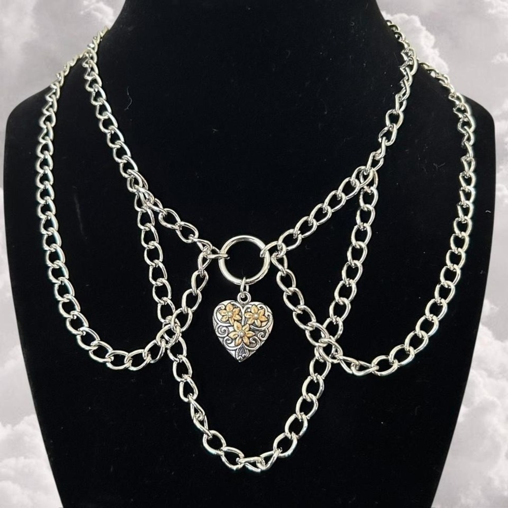 Handmade Gothic layered Chain Choker